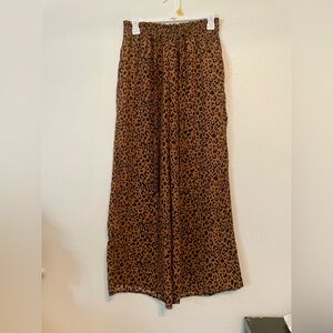 Sienna Sky - Wide Leg Brown & Black Leopard Print Pants